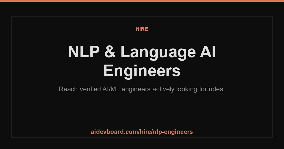Nlp Software Engineer Hire NLP & Language AI Engineers — AI Dev Jobs